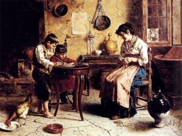 Lesson Painting - The Writing Lesson country Eugenio Zampighi